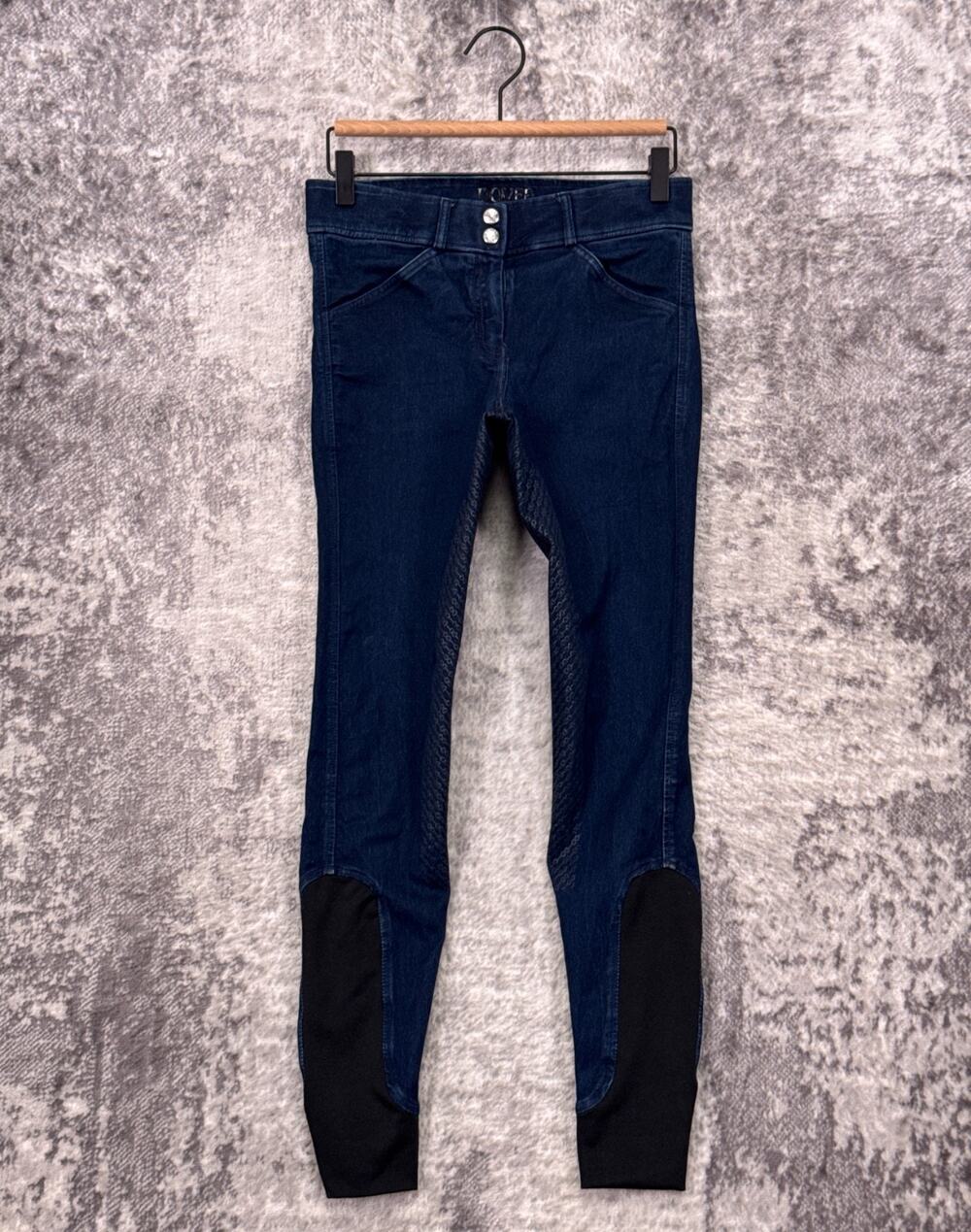 Dover Saddlery Riding Pants 26 Womens Full Seat Breeches Blue Denim